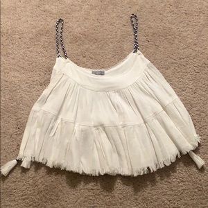 Aerie White and Blue Tie Tank Top size XS